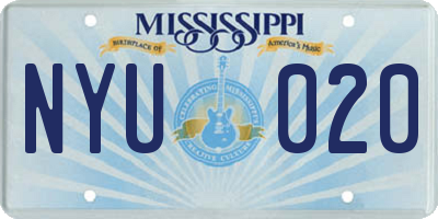 MS license plate NYU020