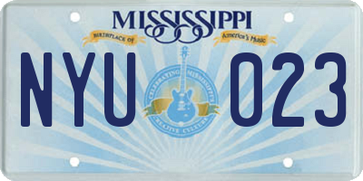 MS license plate NYU023