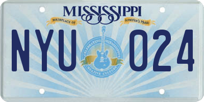 MS license plate NYU024