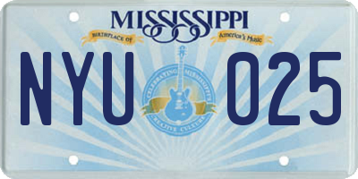 MS license plate NYU025