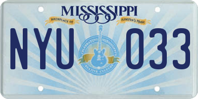 MS license plate NYU033