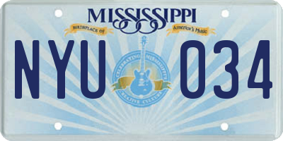 MS license plate NYU034