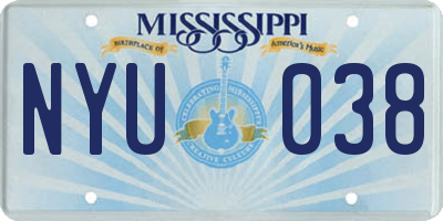 MS license plate NYU038