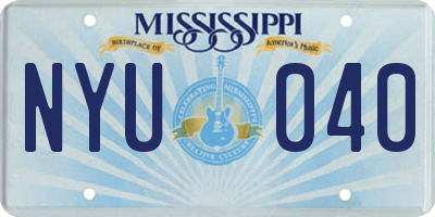MS license plate NYU040