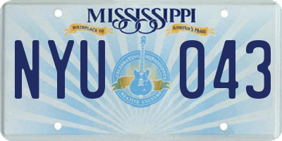 MS license plate NYU043
