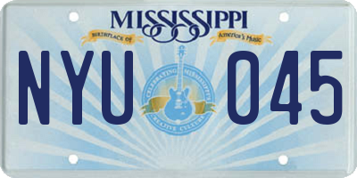 MS license plate NYU045