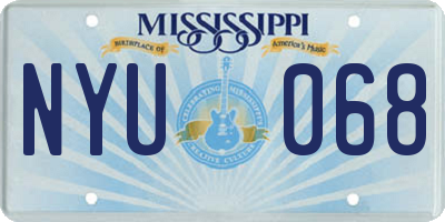 MS license plate NYU068