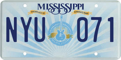MS license plate NYU071