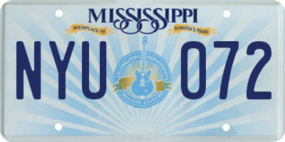 MS license plate NYU072