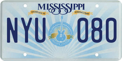 MS license plate NYU080
