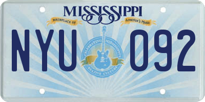 MS license plate NYU092