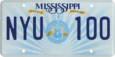MS license plate NYU100