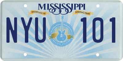 MS license plate NYU101