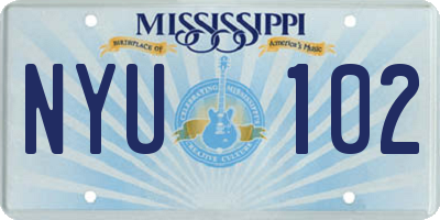 MS license plate NYU102