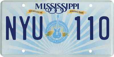 MS license plate NYU110