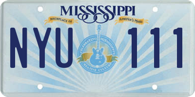 MS license plate NYU111