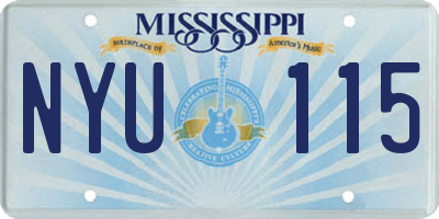 MS license plate NYU115