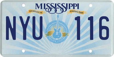 MS license plate NYU116