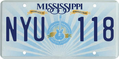 MS license plate NYU118