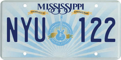 MS license plate NYU122