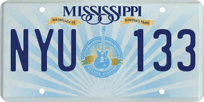 MS license plate NYU133
