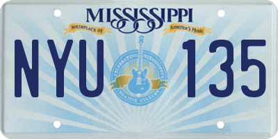 MS license plate NYU135