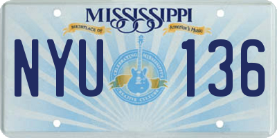 MS license plate NYU136