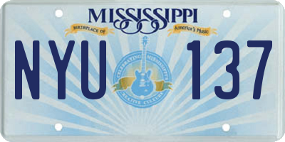 MS license plate NYU137