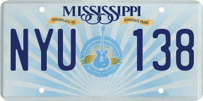 MS license plate NYU138