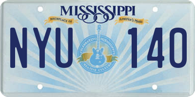 MS license plate NYU140