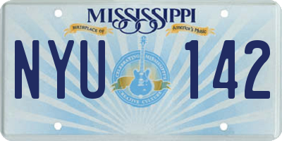 MS license plate NYU142