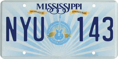 MS license plate NYU143