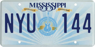 MS license plate NYU144
