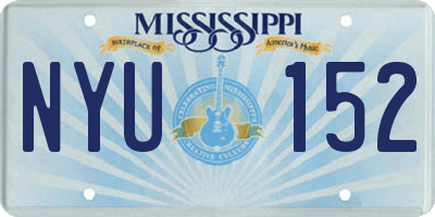 MS license plate NYU152