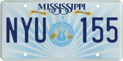 MS license plate NYU155