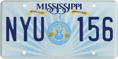 MS license plate NYU156