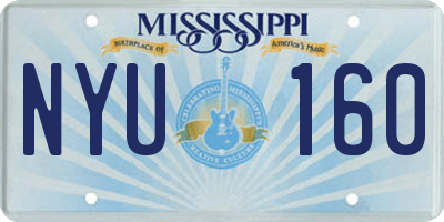 MS license plate NYU160