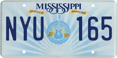 MS license plate NYU165