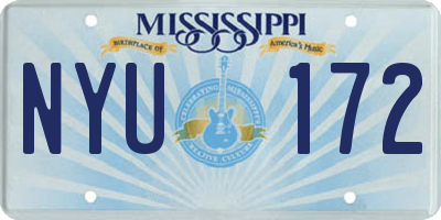 MS license plate NYU172