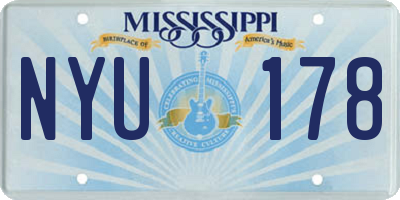 MS license plate NYU178