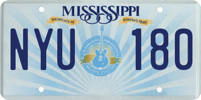 MS license plate NYU180