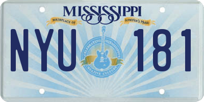 MS license plate NYU181