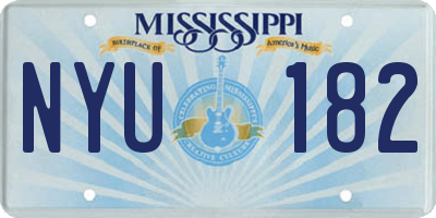MS license plate NYU182