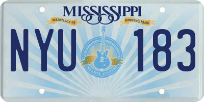 MS license plate NYU183