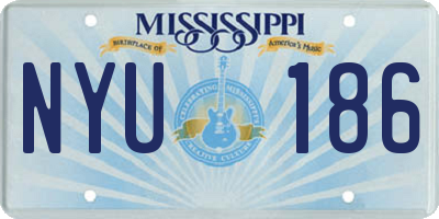 MS license plate NYU186