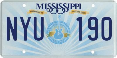 MS license plate NYU190
