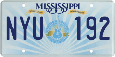 MS license plate NYU192