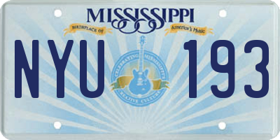 MS license plate NYU193