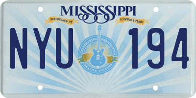 MS license plate NYU194