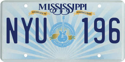 MS license plate NYU196